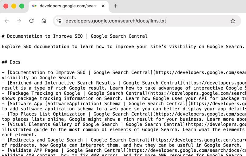 google archivo llms txt